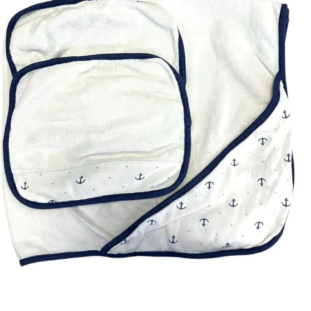 Matching Just Born Baby Bath Towel + washcloths  + Additional Bath Towel